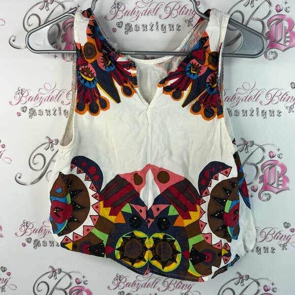 MINKPINK tank top cropped Aztec Multicolor Geometric Crop Top - Picture 2 of 10